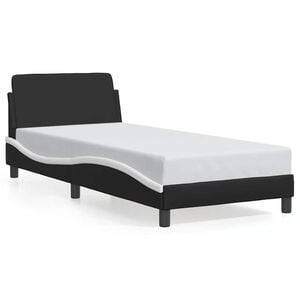 vidaXL sengeramme Dover 90x200 cm kunstl&aelig;der sort og hvid