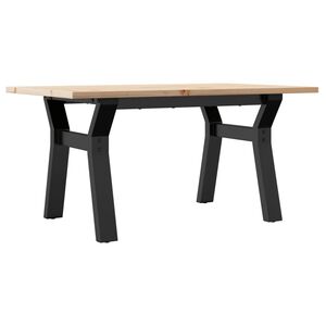 vidaXL sofabord 80x50x40 cm Y-stel massivt fyrretr&aelig; og st&aring;l