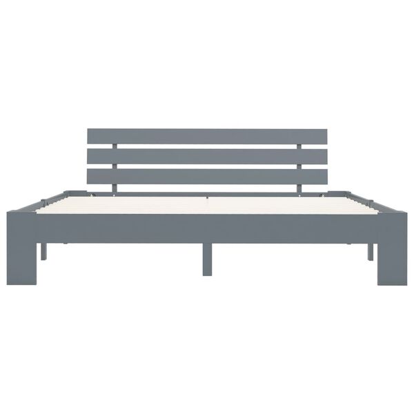 vidaXL sengestel massivt fyrretræ 180 x 200 cm grå