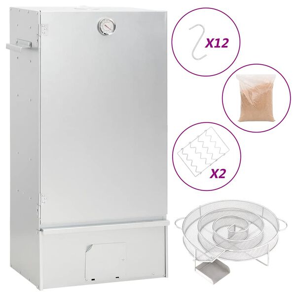 vidaXL rygeovn med generator til koldrøgning galvaniseret stål