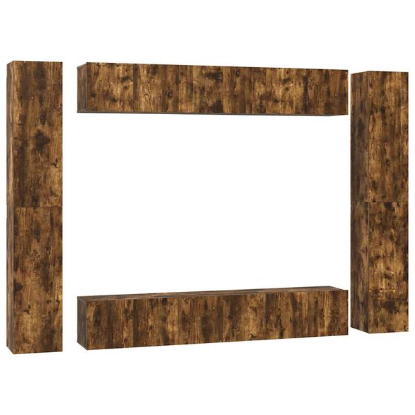 vidaXL tv-skabe 10 stk. konstrueret tr&aelig; r&oslash;get egetr&aelig;sfarve