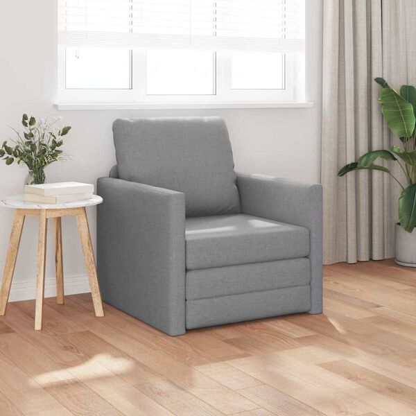 vidaXL 2-i-1 sovesofa 112x174x55 cm stof lysegr&aring;