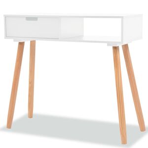 vidaXL konsolbord massivt fyrretr&aelig; 80 x 30 x 72 cm hvid