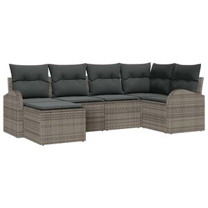 vidaXL Havesofa S&aelig;t 6 pcs Gr&aring; polyrattan