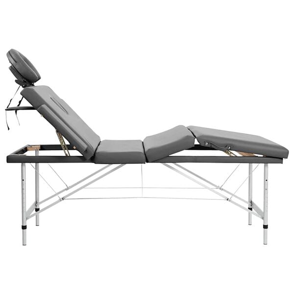 vidaXL massagebord med 4 zoner aluminiumsstel 186 x 68 cm antracitgr&aring;