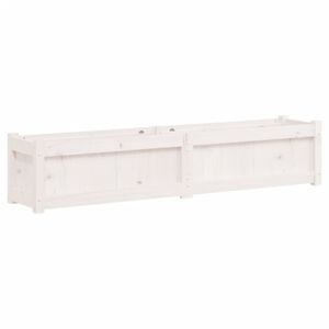 vidaXL plantekasse 150x31x31 cm massivt fyrretr&aelig; hvid