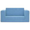 vidaXL 2-personers sovesofa til børn blødt plys blå