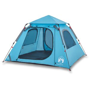 vidaXL 4-personers campingtelt quick-release bl&aring;