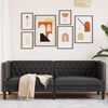 vidaXL 3-personers Chesterfield-sofa kunstlæder sort