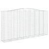 vidaXL buede gabionkurve 8 stk. 400x50x200/220 cm galvaniseret jern