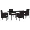 vidaXL Have Spisebordss&aelig;t 5 stk. Sort polyrattan