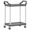 vidaXL vogn med 2 hylder 81x41x92 cm aluminium gr&aring;
