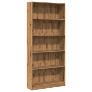 vidaXL bogreol 80x24x176 cm konstrueret tr&aelig; egetr&aelig;sfarve