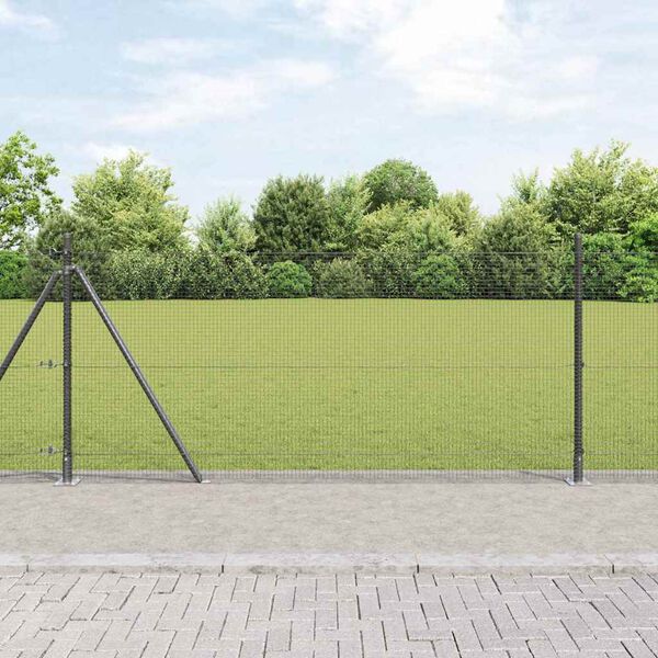 vidaXL Hegnsp&aelig;l Gr&aring; 100 x 1 m (16 x 16 mm net) St&aring;l og PVC