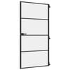 vidaXL d&oslash;r 102,5x201,5 cm h&aelig;rdet glas og aluminium sort