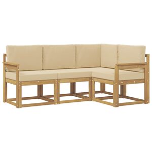 vidaXL Udend&oslash;rs sofagruppe 4 stk. Hvid og Beige