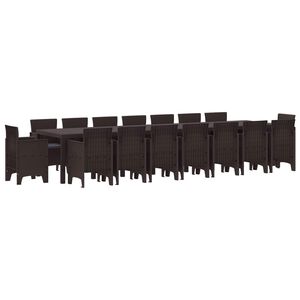 vidaXL Have Spises&aelig;t med Puder med pude 17 pcs Brun PP