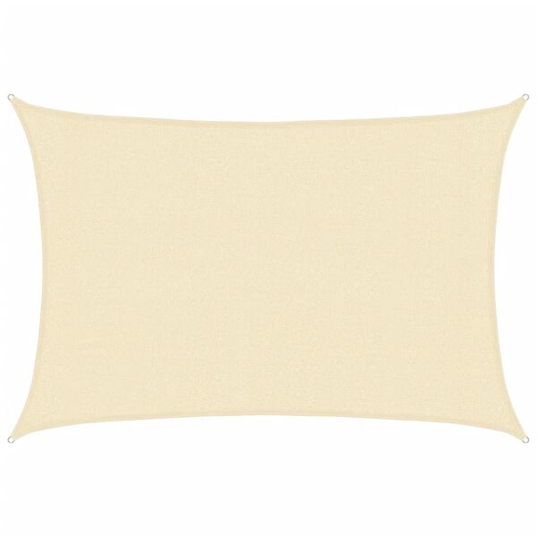 vidaXL solsejl 3x4 m 160 g/m&sup2; HDPE cremefarvet