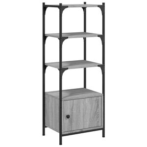 vidaXL bogreol 3 hylder 41x30x109,5 cm konstrueret tr&aelig; gr&aring; sonoma-eg