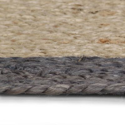 vidaXL håndlavet tæppe med mørkegrå kant jute 90 cm