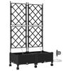 vidaXL Havekrukke med vanding og hjul 2 stk. Sort 80 x 40 x 132 cm PP