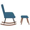 vidaXL gyngestol med fodskammel fløjl blå