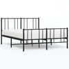 vidaXL sengeramme med sengegavl og fodg&aelig;rde 140x190 cm metal sort