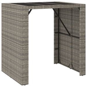 vidaXL barbord med glasplade 105x80x110 cm polyrattan gr&aring;