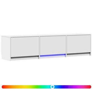 vidaXL TV-bord med LED med LED Hvid 165 x 34 x 40 cm Konstrueret tr&aelig;