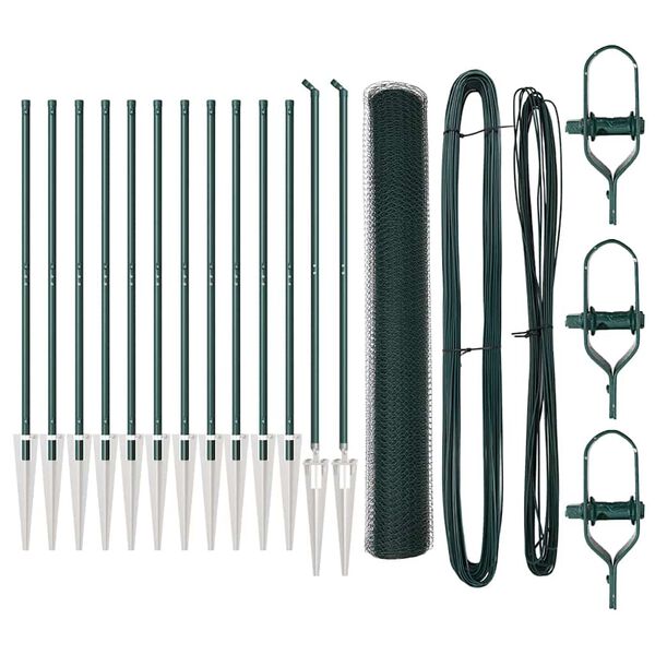 vidaXL Hegnsp&aelig;l Gr&oslash;n 25 x 1,2 m (25 mm mesh) St&aring;l