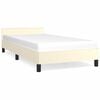 vidaXL Sengeramme med hovedg&aelig;rde uden madras Creme 90x200 cm