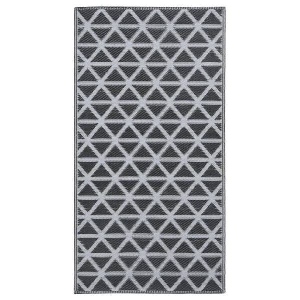 vidaXL udendørstæppe ARAKIL 190x290 cm PP sort