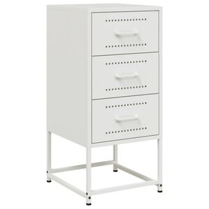 vidaXL sengebord 36x39x78 cm st&aring;l hvid