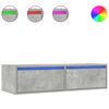 vidaXL sengebord med LED-lys 100X35,5x25 cm betongr&aring;