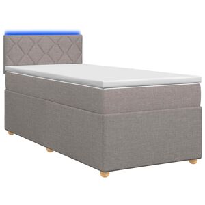 vidaXL Boxmadras med topmadras Gr&aring;brun 100 x 200 cm Stof