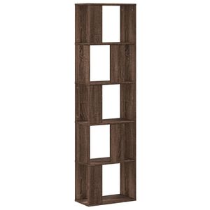 vidaXL bogreol 45x23,5x162,5 cm 5 hylder konstrueret tr&aelig; brunt eg