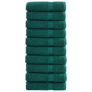 vidaXL Premium badeh&aring;ndkl&aelig;der SOLUND 10 stk. gr&oslash;n 100x150 cm 600 gsm