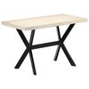 vidaXL spisebord 120 x 60 x 75 cm massivt mangotr&aelig; hvid