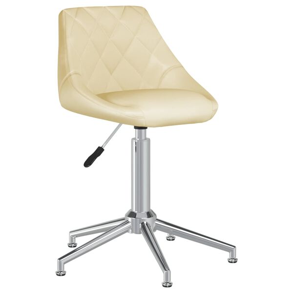 vidaXL drejelige spisebordsstole 6 stk. kunstl&aelig;der cremefarvet