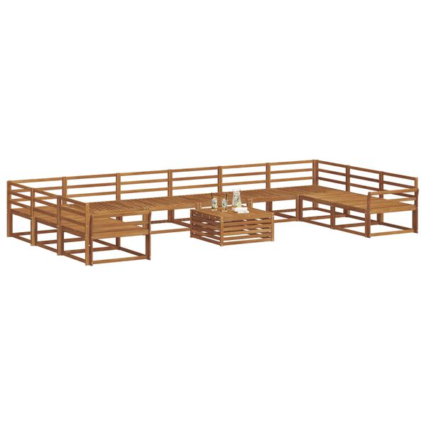 vidaXL Udend&oslash;rs sofagruppe 11 pcs Naturfarvet Massivt Akacietr&aelig;
