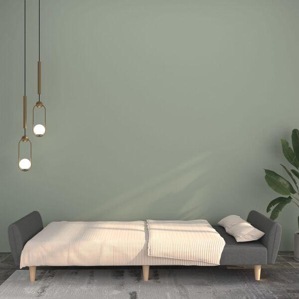 vidaXL 2-personers sovesofa stof lysegr&aring;