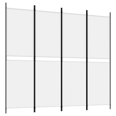 vidaXL 4-panels rumdeler 200x180 cm stof hvid