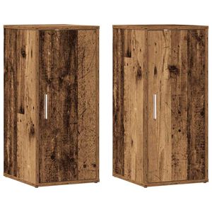 vidaXL skoskabe 2 stk. 32x35x70 cm konstrueret tr&aelig; antikt tr&aelig;