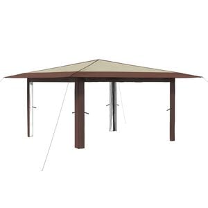 vidaXL Gazebo uden Sidev&aelig;g 4 x 4 m Creme og Brun