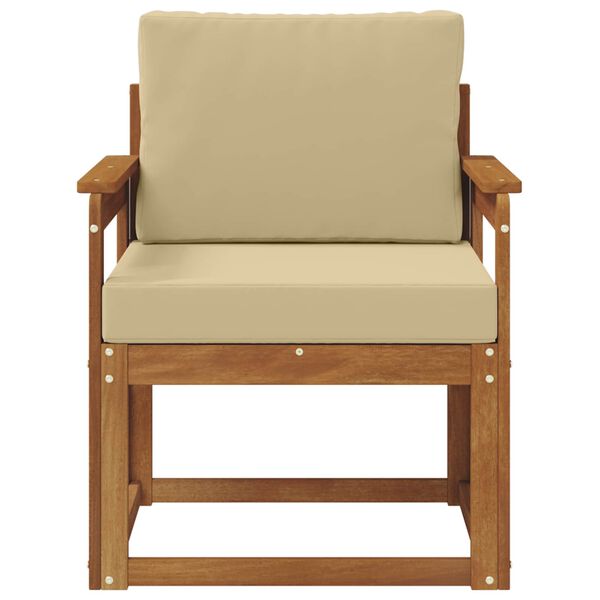 vidaXL Udend&oslash;rs sofa Soli Akacietr&aelig; og polyester Naturfarvet