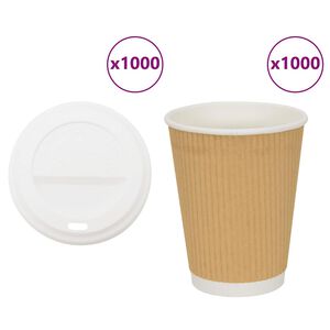 vidaXL kaffekopper af papir med l&aring;g 1000 stk. 16oz 400ml