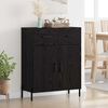 vidaXL Sideboard med skuffe Sort eg 69,5 x 34 x 90 cm Konstrueret tr&aelig;