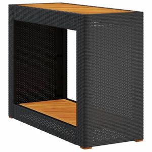 vidaXL havebord med tr&aelig;top 100x40x75 cm polyrattan sort