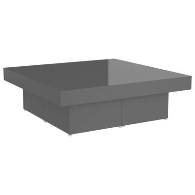 vidaXL sofabord 90x90x28 cm spånplade grå højglans