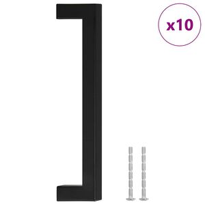 vidaXL skabsh&aring;ndtag 10 stk. 160 mm rustfrit st&aring;l sort